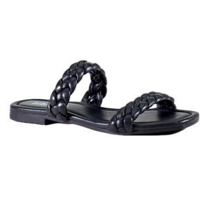 Diba True Rae Nah Leather Braided Sandal in Black, Size 9. New in Box!